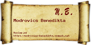Modrovics Benedikta névjegykártya
